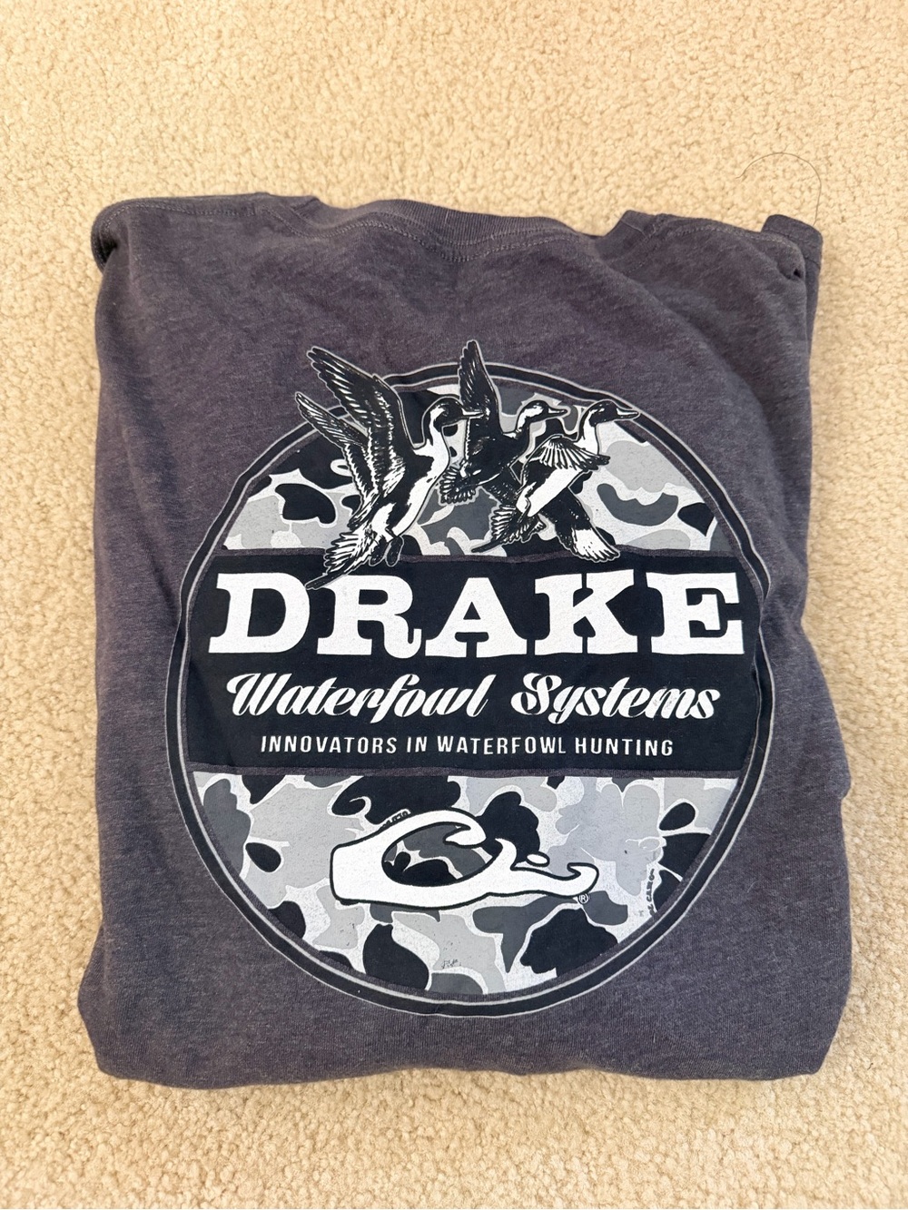 Drake Waterfowl Systems Men's Long Sleeve Tee - Charcoal